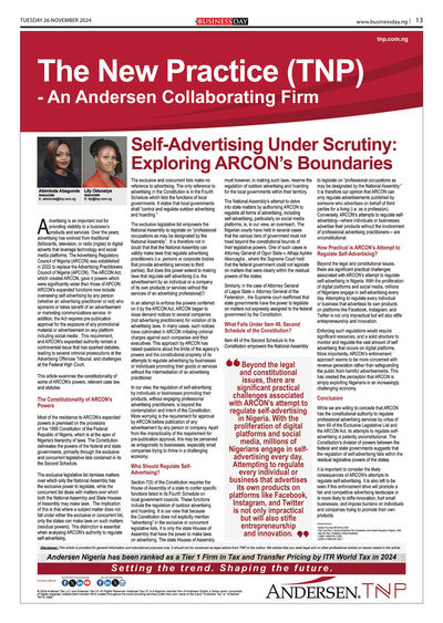 Self-Advertising Under Scrutiny: Exploring ARCON's Boundaries