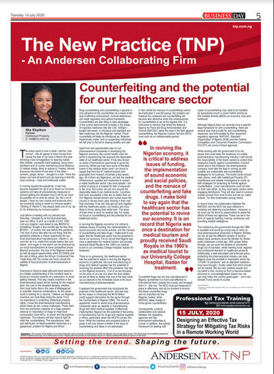 Counterfeiting and the potential for our healthcare sector