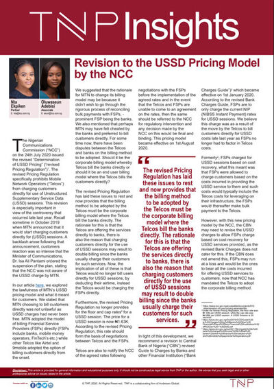Revision to the USSD Pricing Model by the NCC